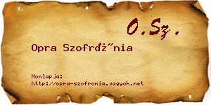 Opra Szofrónia névjegykártya